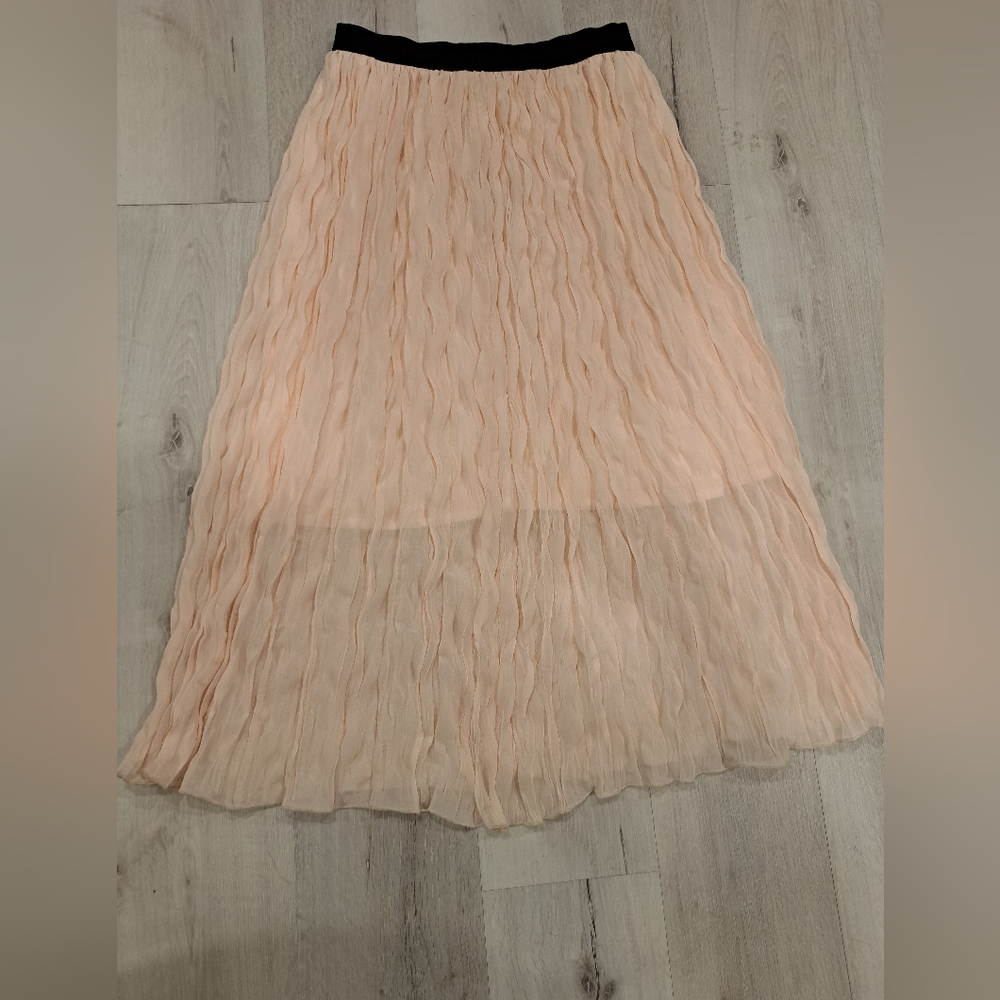 Cream Pleated Midi Skirt for Cocktail Events